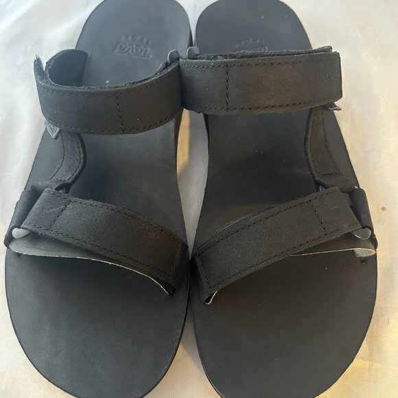 TEVA  UNIVERSAL SLIDE MENS SANDALS  BLACK Leather, Men Size 12    NIB main image 5